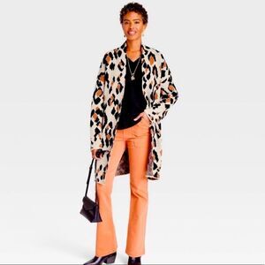 Leopard Print Open Front Cardigan